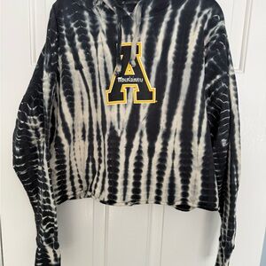 Black and White Tie-Dye Hoodie with Logo